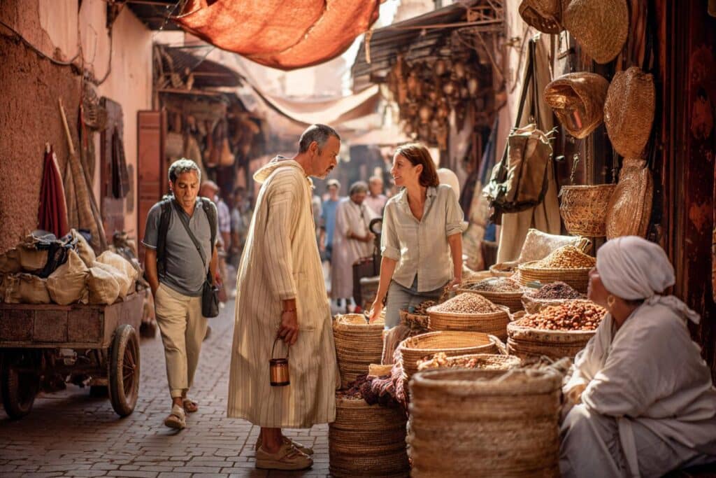 souk de marrakech vue marche