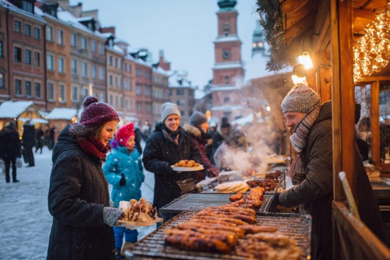 varsovie en decembre marche de noel