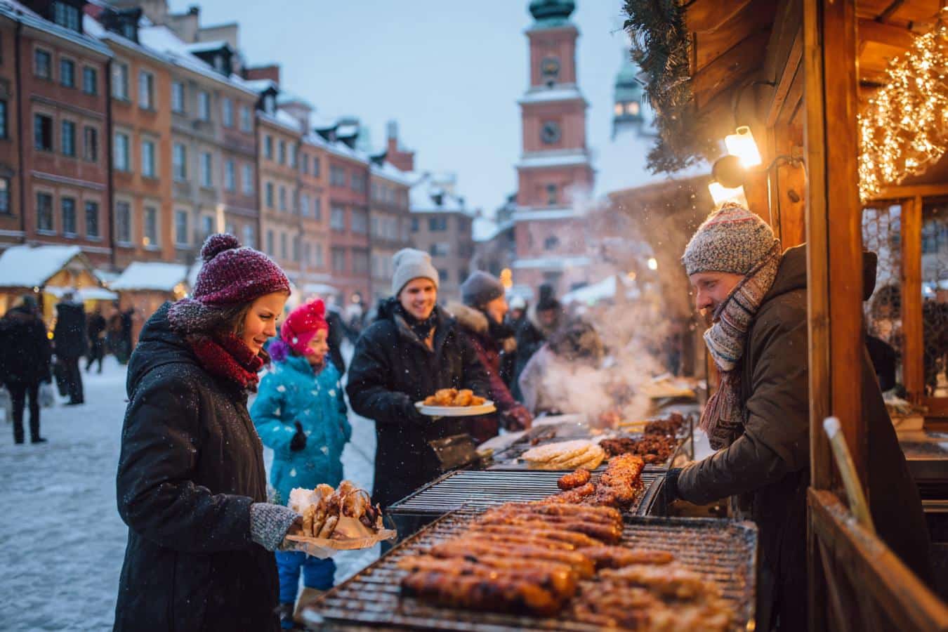 varsovie en decembre marche de noel